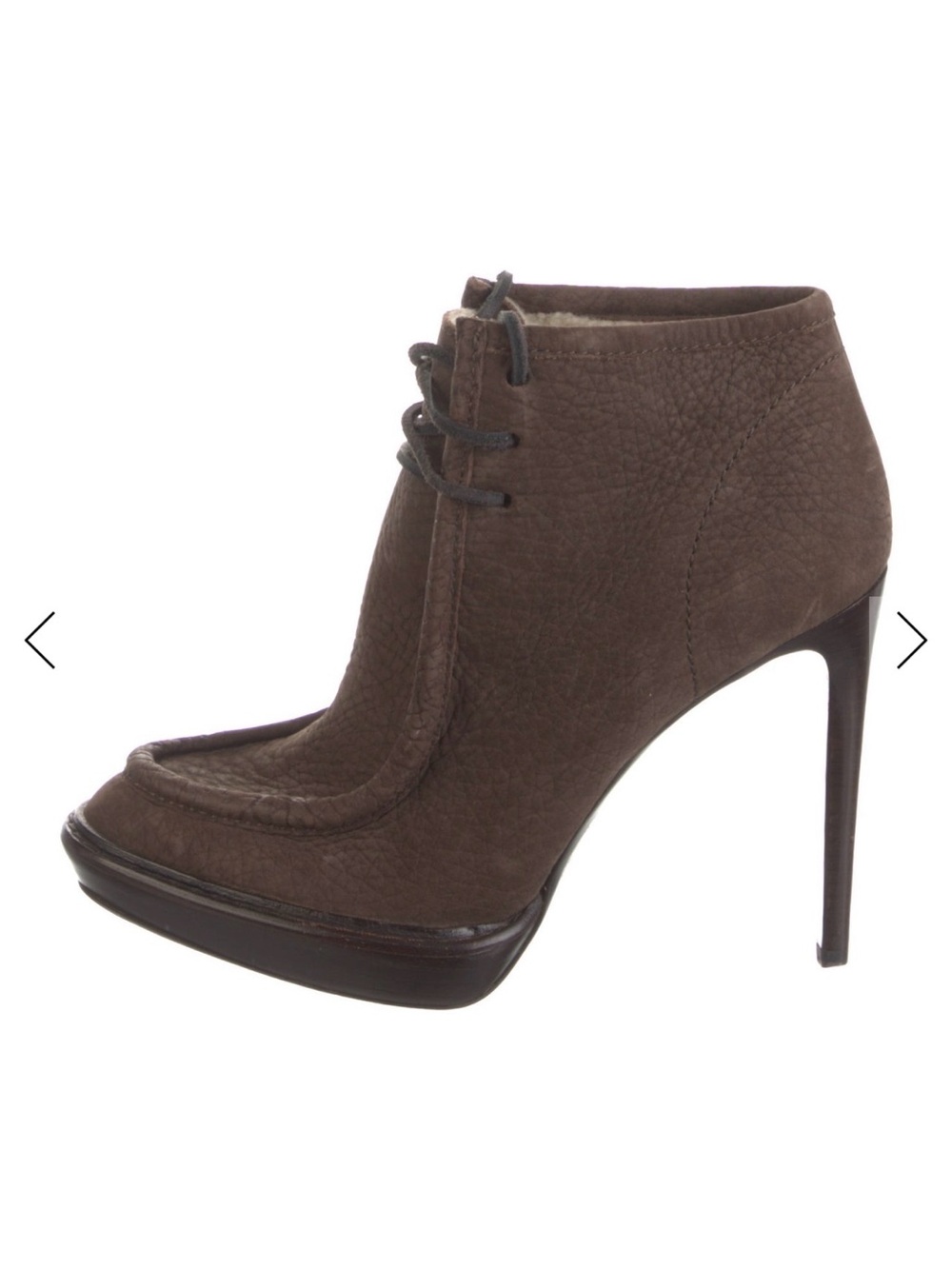 Burberry Brown Leather Lace-Up Stiletto Ankle Boot